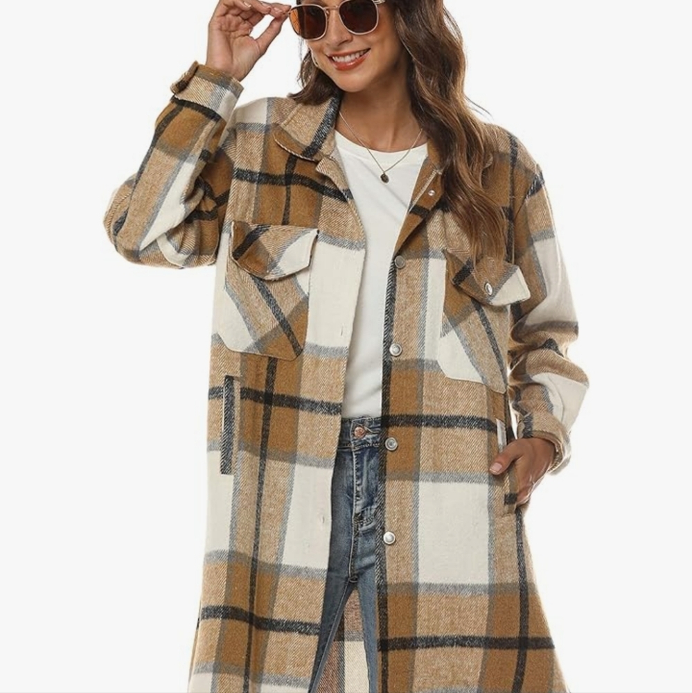 Long Plaid Shacket - image 3